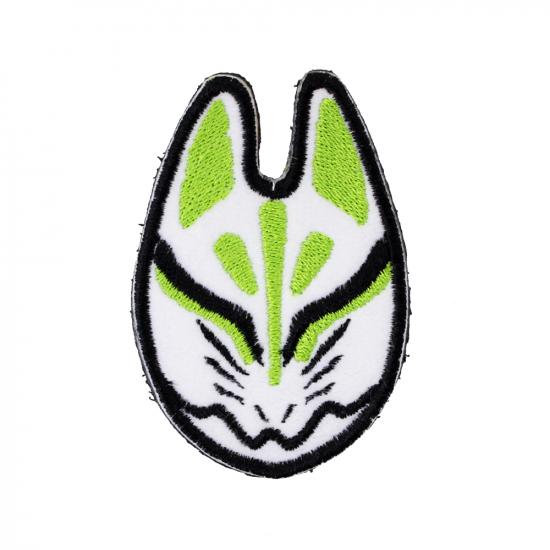 狐面パッチ弍(白狐) 緑