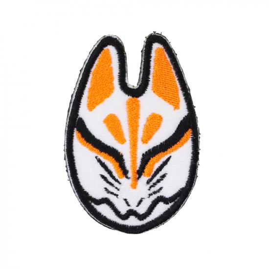 狐面パッチ弍(白狐) 橙