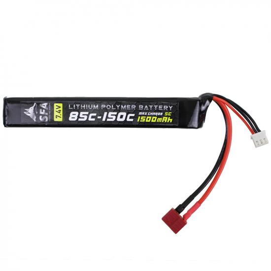 7.4V1500mAh 85C-150C スリムタイプ T字コネクタ