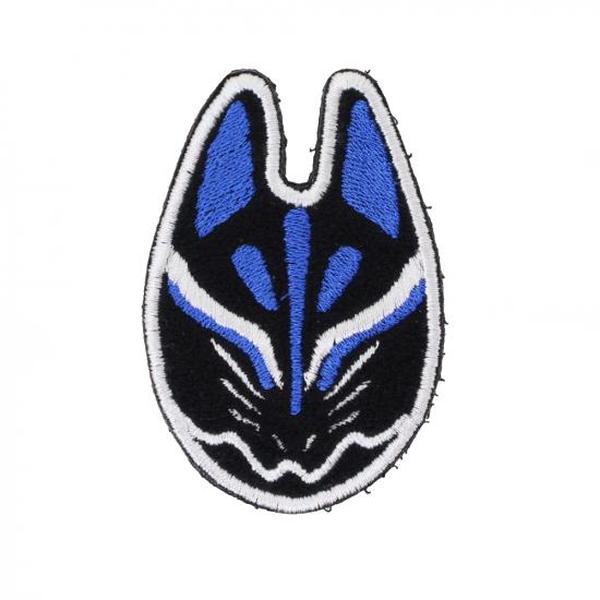 狐面パッチ弐 青