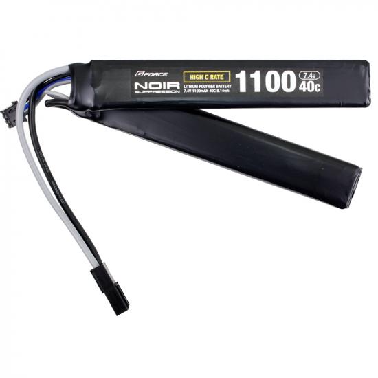 Noir SuppressionLiPo 7.4V 1100mAh 40C SOPMOD対応 サドルパック