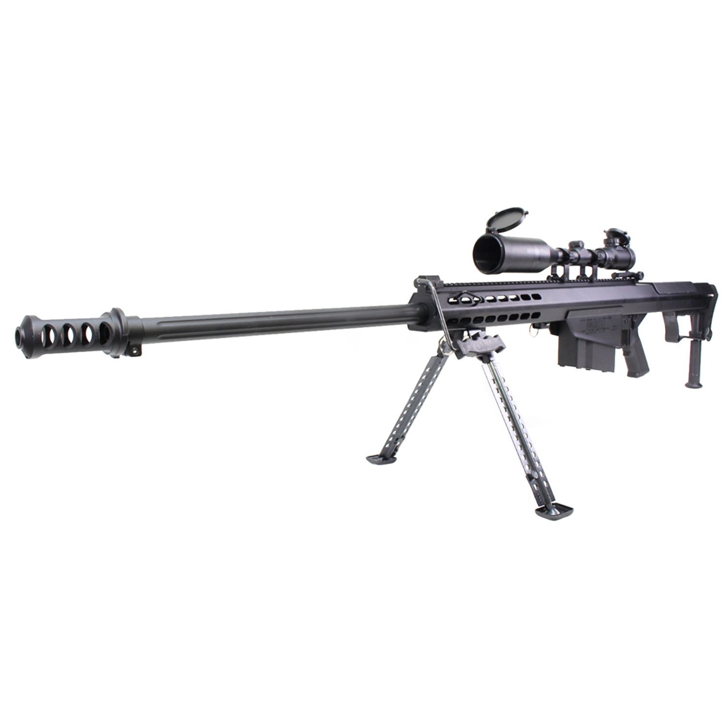 バレットM107 (対物ライフル) エアコッキングガン スコープセット BARRETT FIREARMS ライセンス刻印ver ブラック