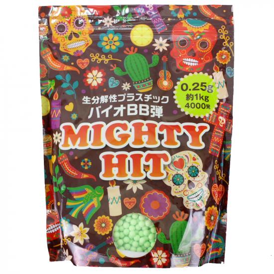 MIGHTY HIT 生分解性 バイオ BB弾 0.25g ライトグリーン