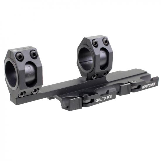American Defense タイプ 25mm/30mm 径 QD ワンピース オフセット スコープマウント BK