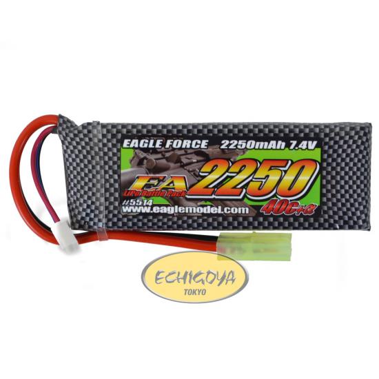 EA2250 7.4V 40C+α Li-Poバトルパック / Mini-Sタイプ