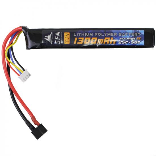 11.1V1300mAh 25C-50C スリムタイプ T字コネクタ