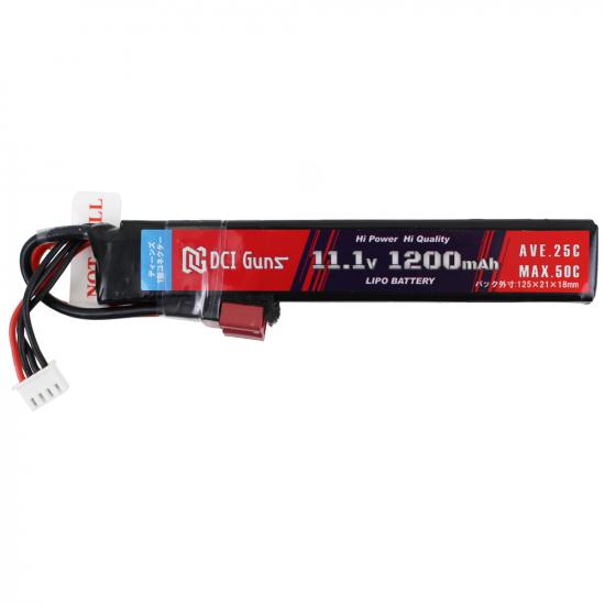 11.1V 1,200mAh Lipoバッテリー ディーンズ互換コネクター(T型) 25C-50C