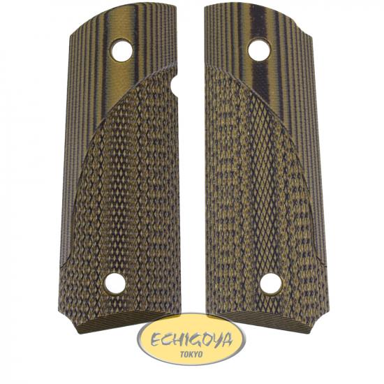 G10 TACTICAL PISTOL GRIPS M1911 オフィサーズ用 G10 Grn/Blk チェッカーグリップ